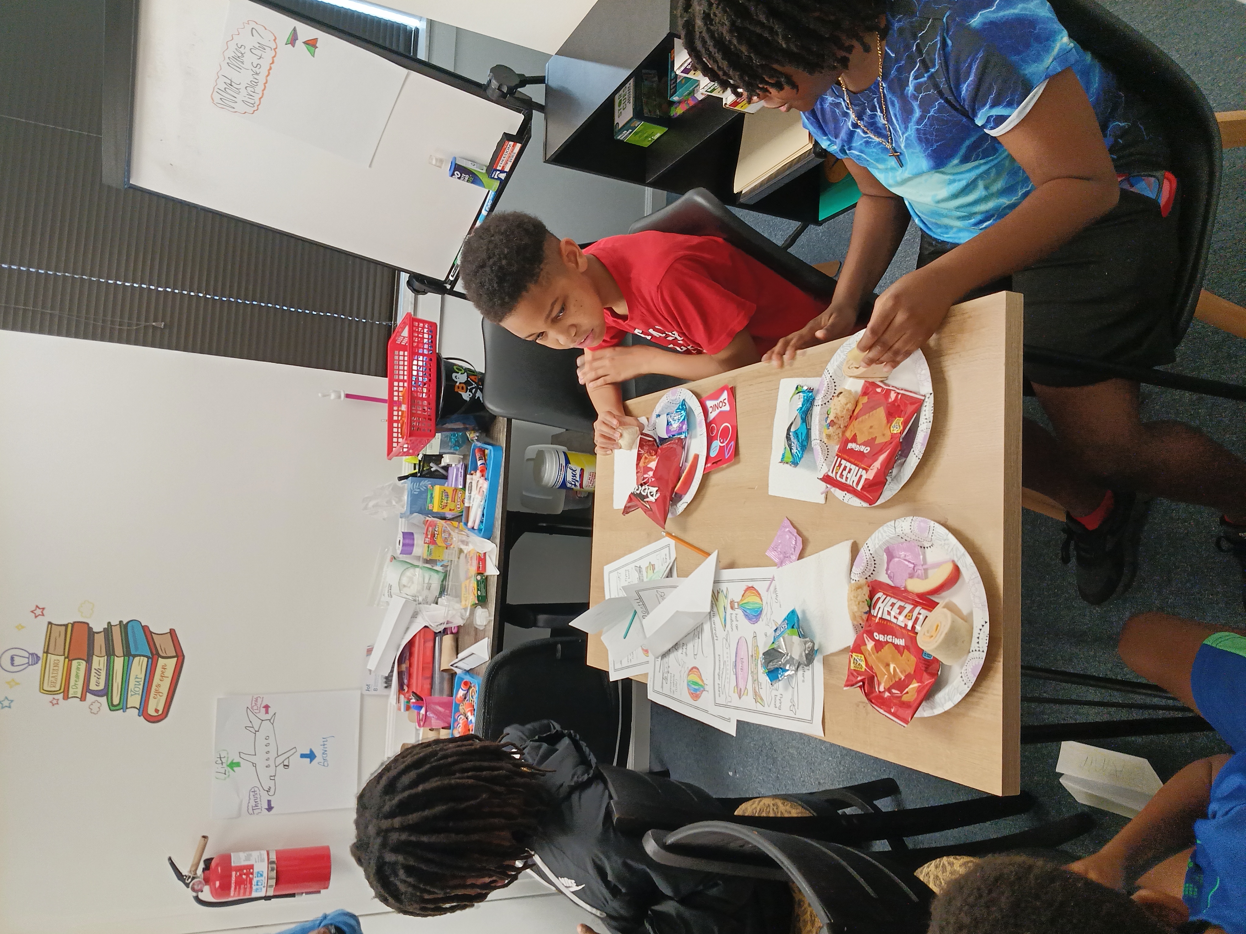 Students and facilitator during cargo flight workshop