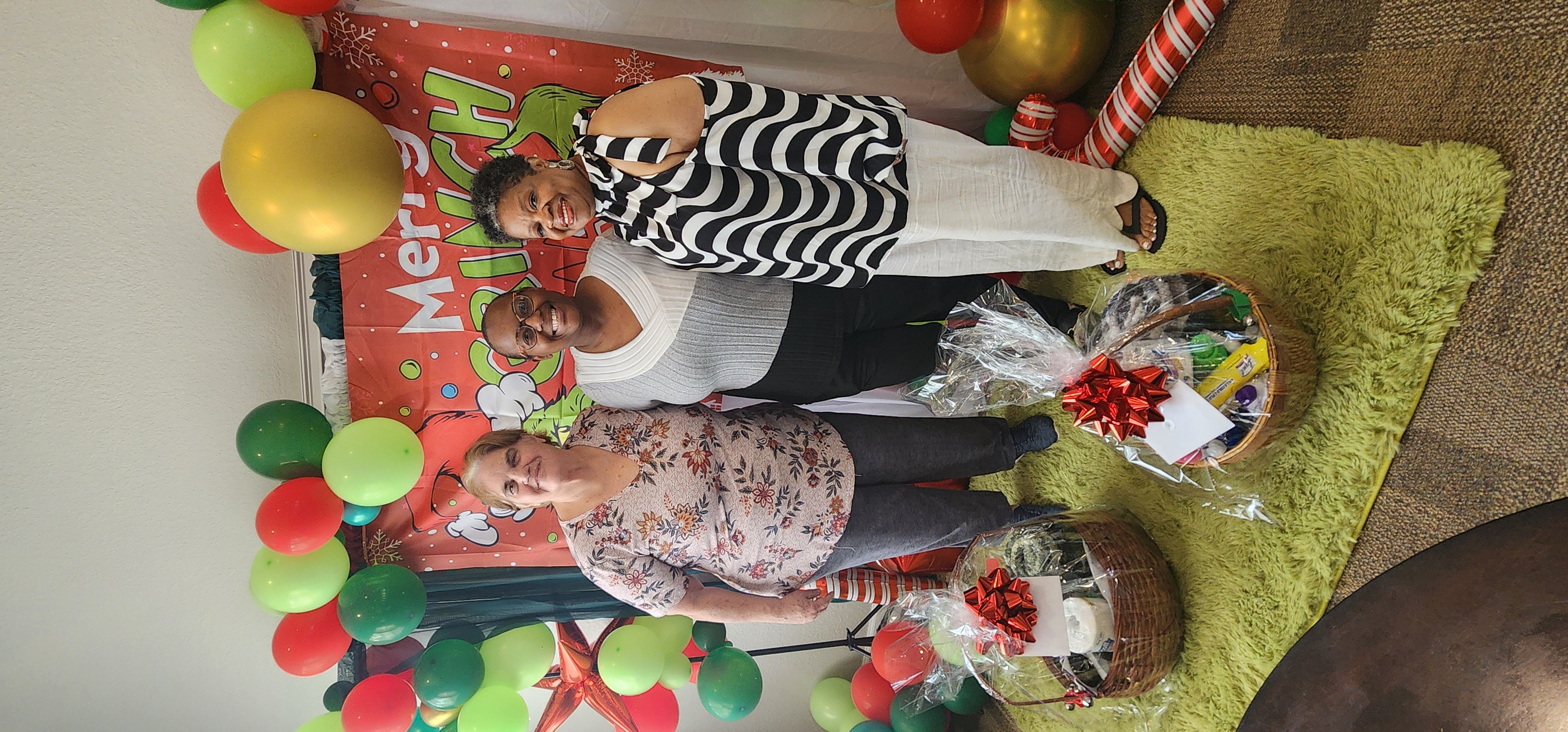 Community holiday gift basket celebration